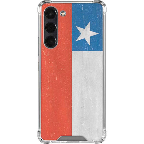 Chile Flag Distressed Galaxy S24 FE Clear Case